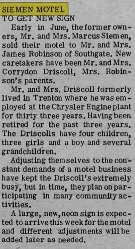 Windmill Motel (Siemen Motel) - Oct 1969 Ownership Change And New Sign (newer photo)